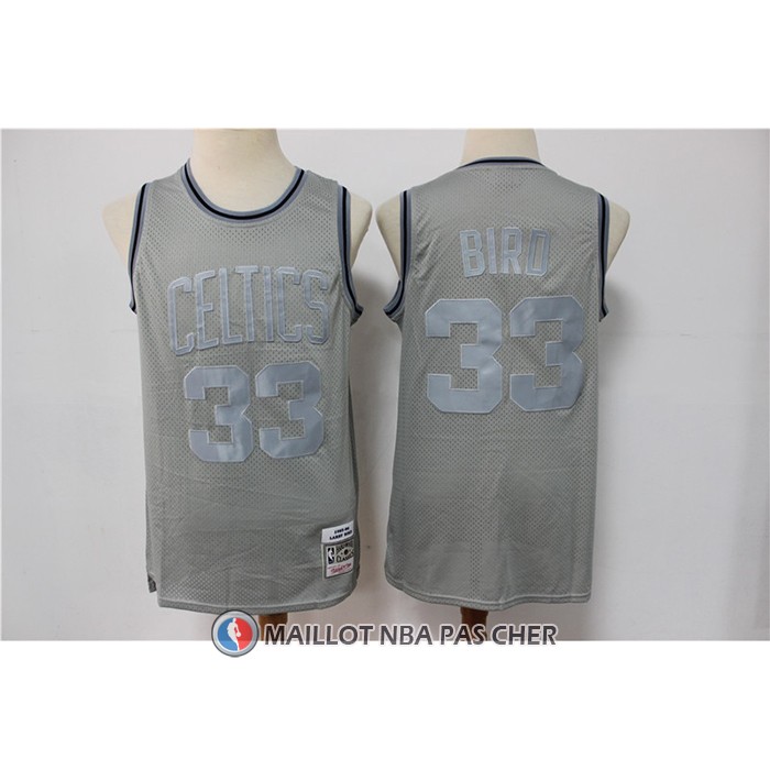 Maillot Boston Celtics Larry Bird NO 33 Mitchell & Ness 1985-86 Gris